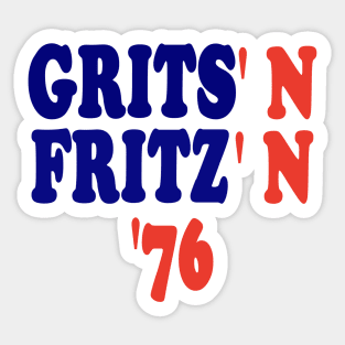 Grits N Fritz - Jimmy Carter And Walter Mondale Campaign Button Sticker